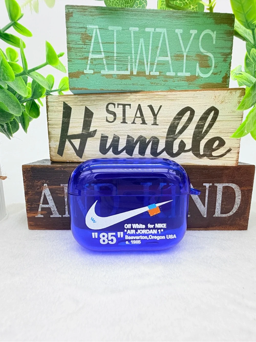 Nike OFF WHITE design Protective case for AirPods Pro 3 (2025) Glossy Blue